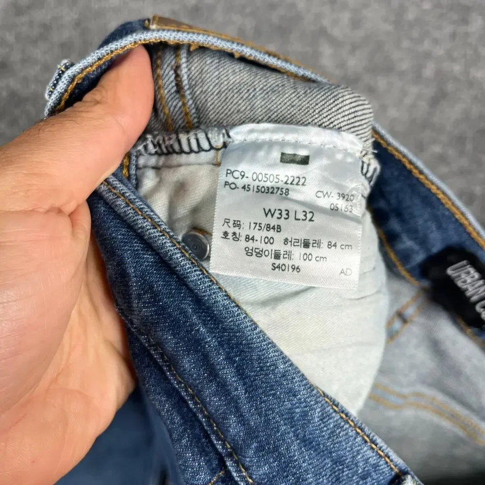 Urban Color Jeans Mens Size W34 L32 Blue Straight Leg Casual‎ Denim Classic